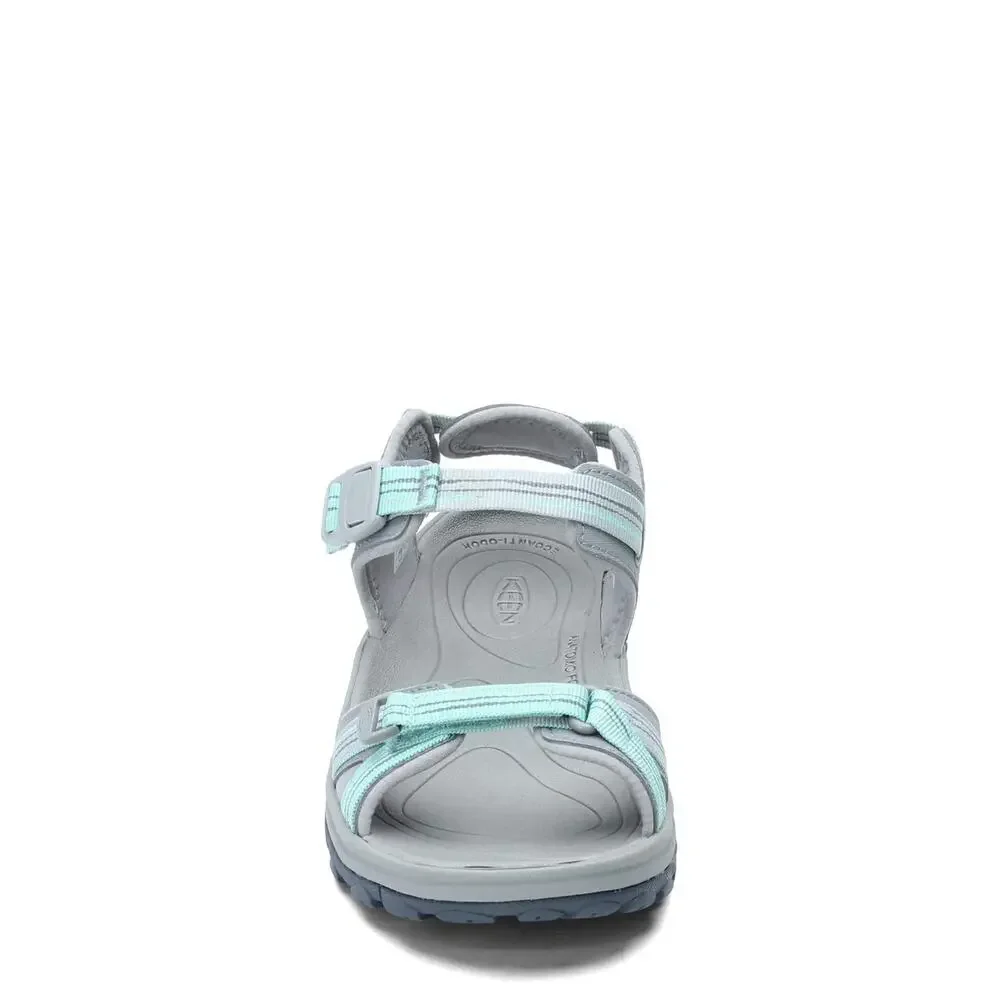 KEEN NEW WOMEN'S TERRADORA II OPEN TOE SANDAL LIGHT GRAY/OCEAN WAVE 7